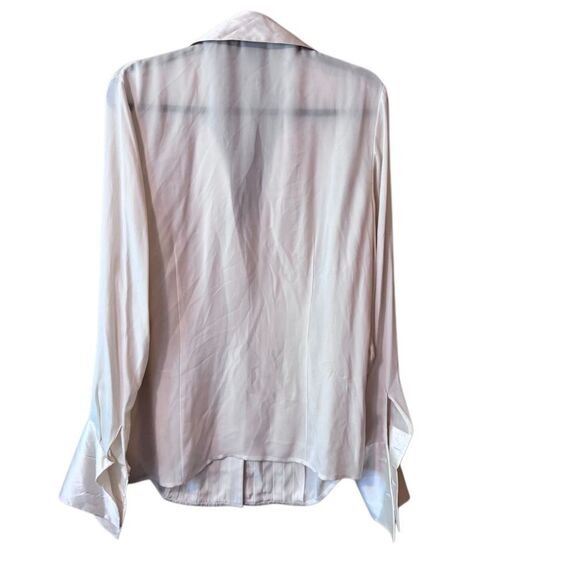 INC- Women’s Cream Button Down 100% Silk Pintuck French Cuff Blouse, Plus 18W - Picture 5 of 11